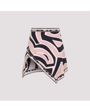 PUCCI Wrap-Effect Printed Silk-Twill Mini Skirt - Multicolour