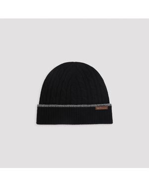 Kiton Cable-Knit Beanie - Black