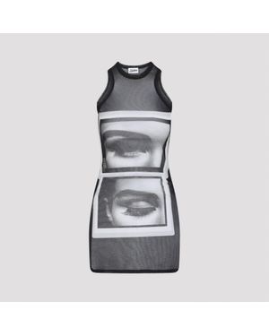 Jean Paul Gaultier Eyes And Lips Mini Dress - Black