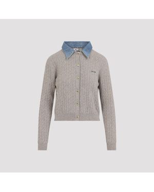 Miu Miu Cashmere & Silk Cardigan - Grey