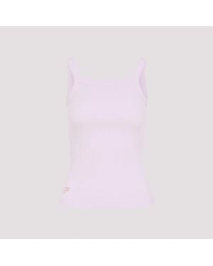 PANGAIA Ribbed Square Neck Tank Top - Pink