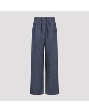 Jil Sander Wide Leg Elasticated Pant - Blue