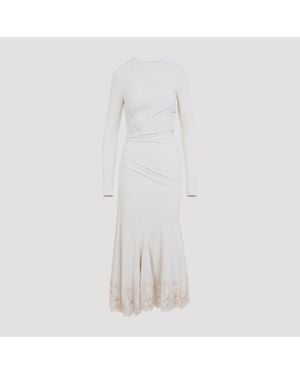 Alberta Ferretti Velvet Midi Dress - White