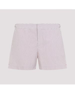 Orlebar Brown Mini Stripe Seersucker Swim Shorts - Purple