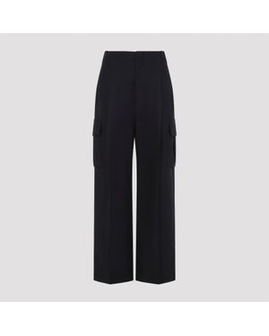 Carven High-Rise Wide-Leg Cargo Trousers - Black