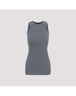 Phoebe Philo Fog Wool Ribbed Tank Top - Grey