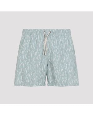 Canali Polyester Swim Shorts - Blue