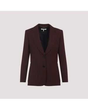 Chloé Single-Breasted Wool Blazer - Purple