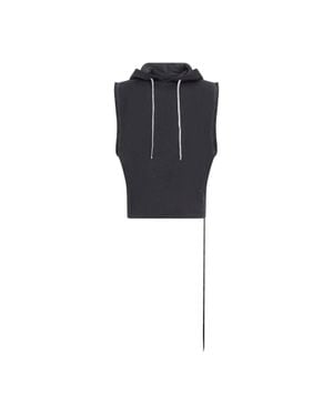 Rick Owens Hooded Tunic Sweatshirt - Black