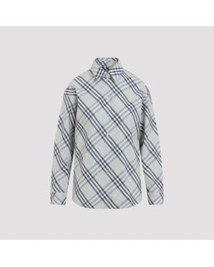 Burberry Elara Checked Cotton Shirt - Blue