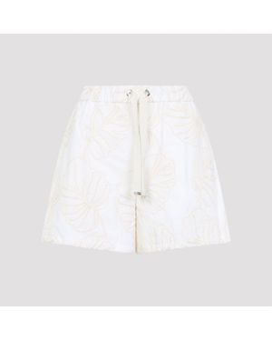 Moncler Light Cotton Bermuda - White
