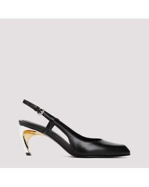 Alexander McQueen Classic Leather Court Shoes For - Black