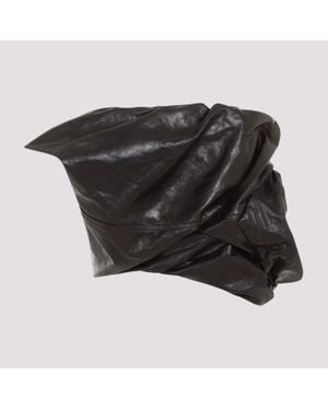 Rick Owens Draped Leather Bustier Top - Black