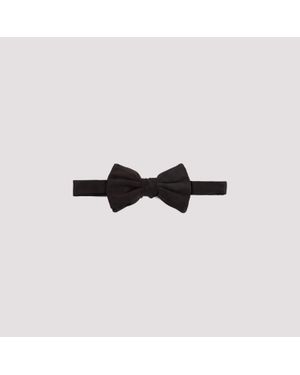 Giorgio Armani Woven Silk Bow Tie - Black
