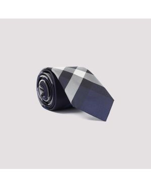 Burberry Manson Check-print Silk Tie - Blue