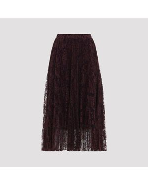 Ermanno Scervino Vineyard Lace Midi Skirt - Purple