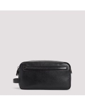 Brunello Cucinelli Grained Leather Beauty Case - Black
