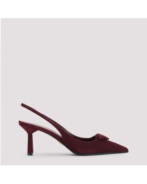 Prada Suede Leather Court Shoes - Red