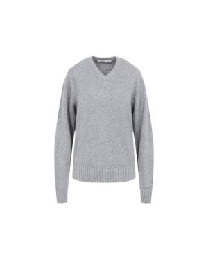 Carven V-Neck Cashmere Jumper - Grey