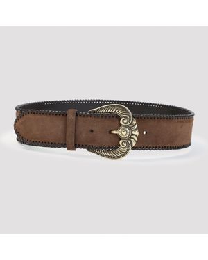 Etro Paisley Suede Belt - Brown