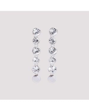 Jean Paul Gaultier Long Diamond Earrings - White