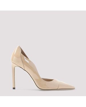 Jimmy Choo Brigitte 100 Patent Leather Court Shoes - Natural