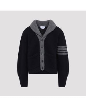Thom Browne 65 Jersey Collar Cardigan - Black