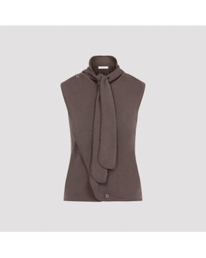 Lemaire Shitake Asymmetrical Vest - Brown