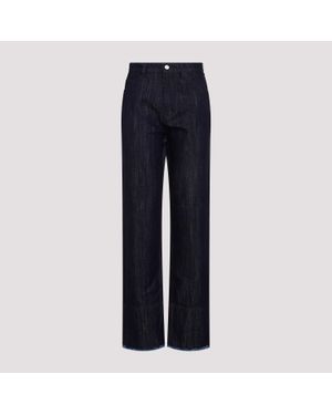 Victoria Beckham Cropped High Waist Tapered Jeans - Blue