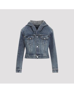 Alaïa Alaia Handsand Wash Trucker Denim Jacket - Blue
