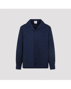 CASABLANCA Monogram Cotton Long Sleeves Shirt - Blue