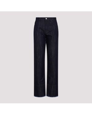 Victoria Beckham Cropped High Waist Tapered Jeans - Blue