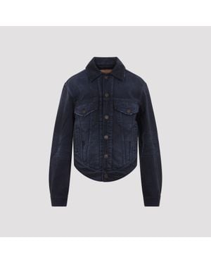 Balenciaga Curved Waistband Jacket - Blue