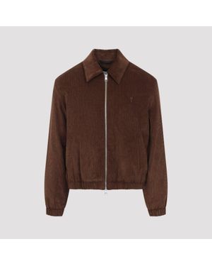 Ami Paris Adc Zipped Jacket - Brown