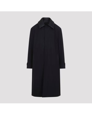 Bottega Veneta Double Technical Wool Trench - Black