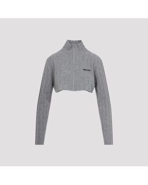 Miu Miu Cashmere And Wool Cardigan - Grey