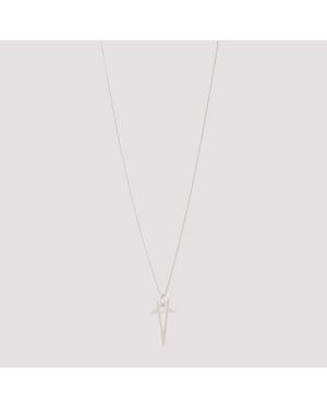 Rick Owens Pentagram Brass Necklace - White