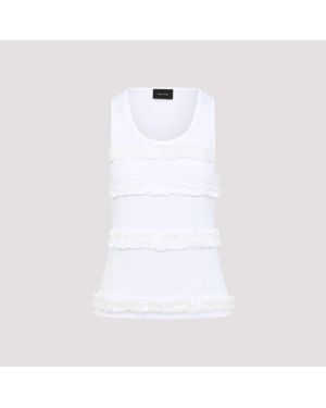 Simone Rocha Delicate Ruffle-Detail Cotton Top - White
