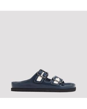 Birkenstock Arizona Canvas Sandals With Natural Cork Footbed - Blue