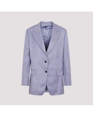Tom Ford Viscose Fluid Twill Boyfriend Blazer - Purple