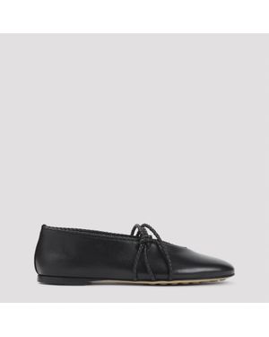 Bottega Veneta Rosa Lamb Leather Ballerinas - Black