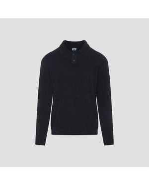 C.P. Company Knit Polo Collar - Blue