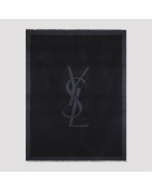 Saint Laurent Silk Scarf - Black
