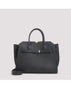 Valextra Milano Media Shoulder Bag - Black