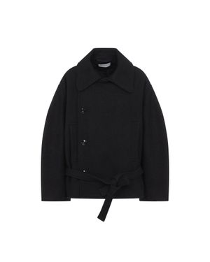 Lemaire Short Wrap Coat - Black
