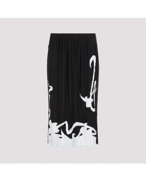 Lanvin Elegant Pleated Midi Skirt - Black