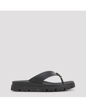 Prada Soft Cage Thongs Sandals - Black