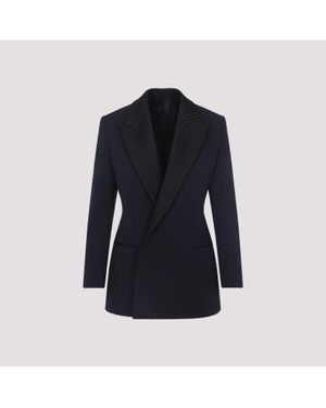 Bottega Veneta Intrecciato Collar Tuxedo Jacket - Blue