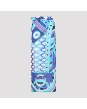 PUCCI Sheer Wrap-Style Pareo Skirt - Blue