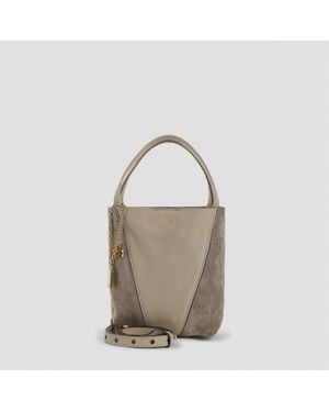 Chloé Spin Panelled Small Tote Bag - Grey